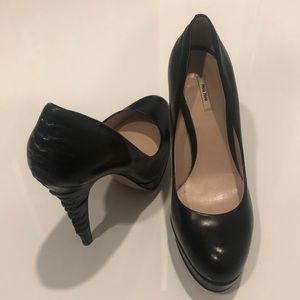 MIU MIU Black Platform Heels Size 38.5